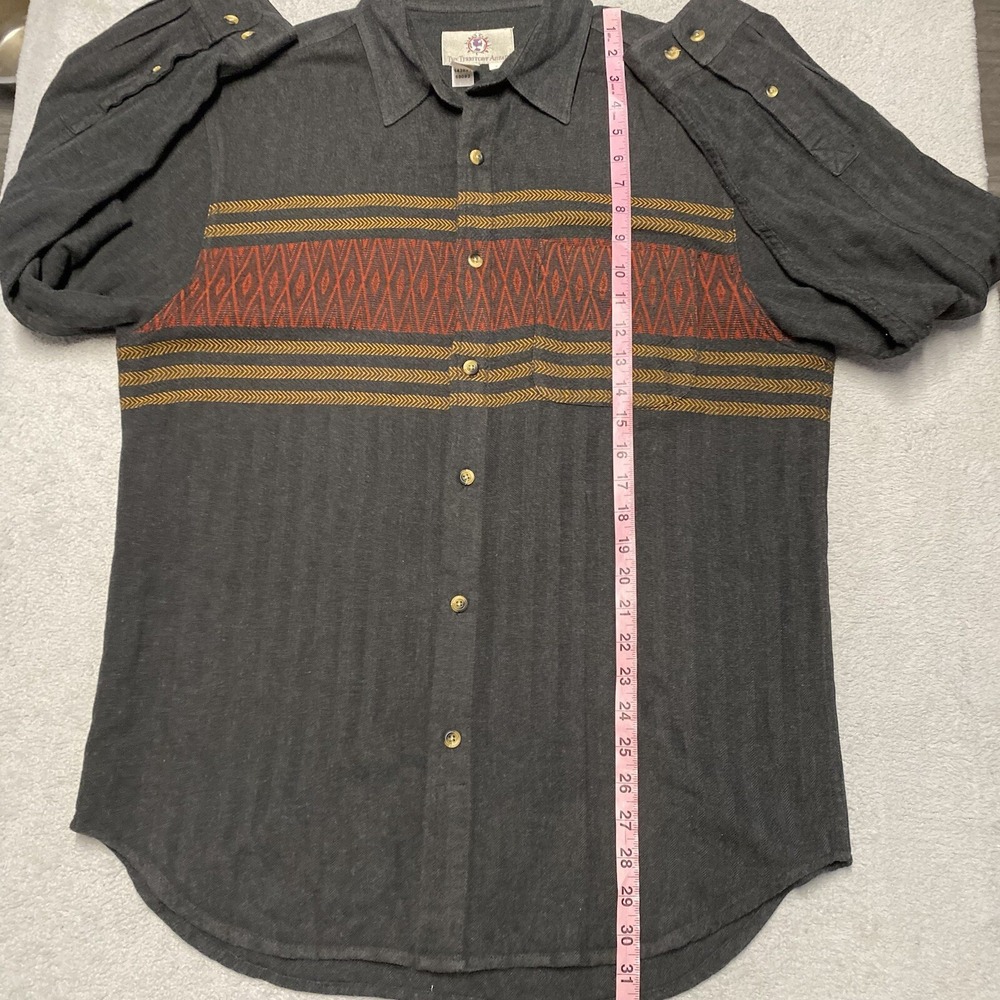 The‎ Territory Ahead Shirt Mens Large Black Aztec Tribal Herringbone Soft - Picture 5 of 7